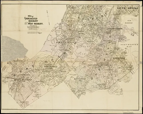 Map of Dorchester, Roxbury, and West Roxbury