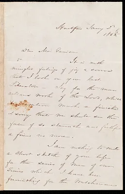 Letter from Harriet Beecher Stowe, Hartford, [Conn.], to William Lloyd Garrison, Jan'y 2, 1866