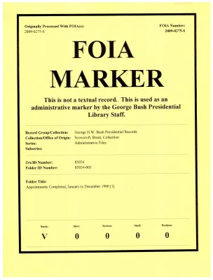 Appointments Completed, January to December 1990 [1]