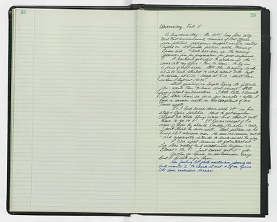Handwritten journal entry for February 5, 1969