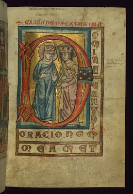 Initial ""D"" with SS. Elizabeth and Catherine