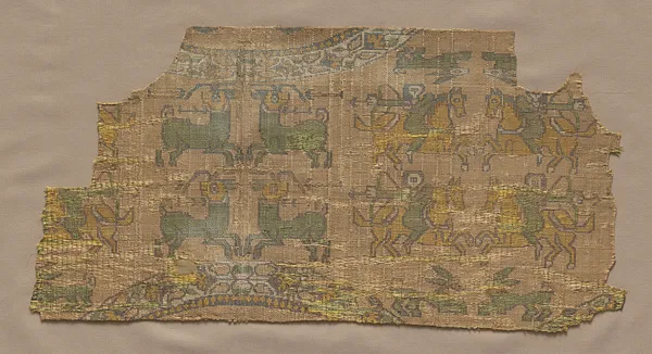 Samite fragment with hunters