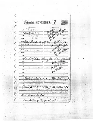 Lyndon Johnson's 1958 Desk Diary, beginning 11/12/1958