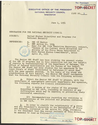 Memorandum from James S. Lay, Jr. to the National Security Council