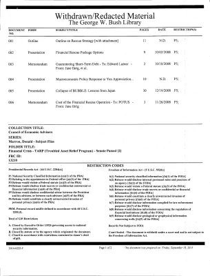 Financial Crisis - TARP (Troubled Asset Relief Program) - Senate Passed [2]
