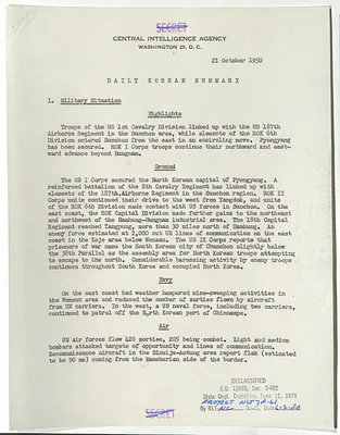 Memorandum, Daily Korean Summary