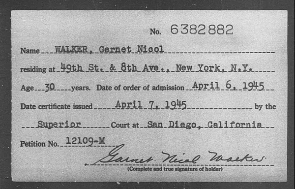 Walker, Garnet Nicol - 1945