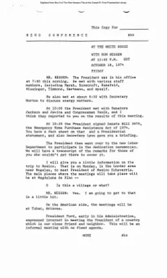 Press Secretary Briefings, 10/18/74