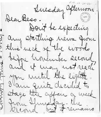 Letter from Arry M. Calhoun to Bess W. Truman