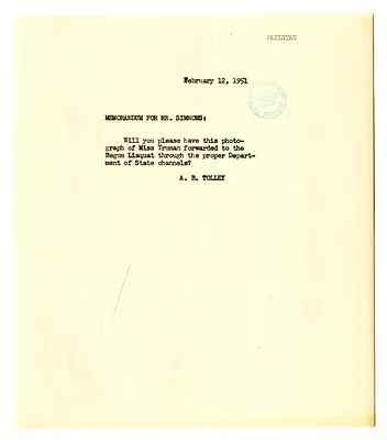 Memorandum from Adrian Tolley to John Simmons