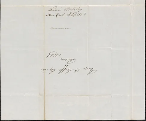 Lewis Wakeley to George Coffin, 26 September 1837