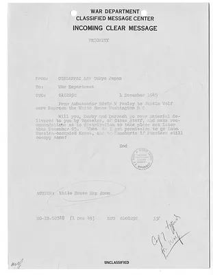 Cable from Edwin Pauley to Justin Wolf