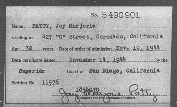Patty, Joy Marjorie - 1944