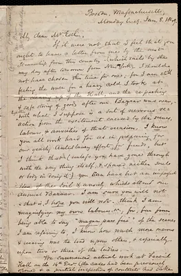 Letter from Samuel May, Boston, Massachusetts, to John Bishop Estlin, Jan. 8 and Jan. 9, 1849