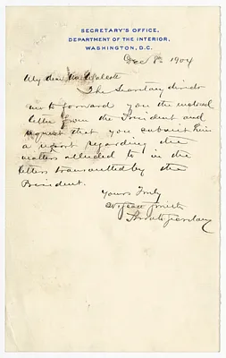 Letter to Charles Walcott