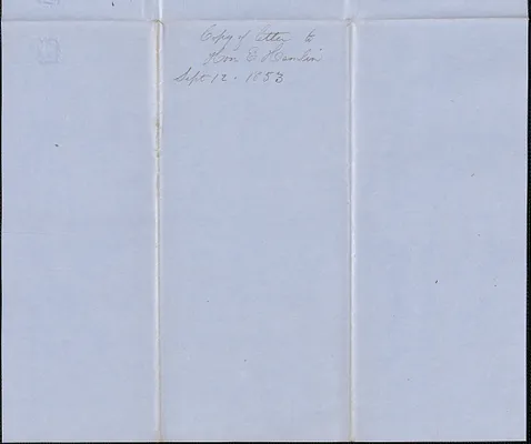Copy of a letter from Samuel Warner to E. Hamlin, 12 September 1853