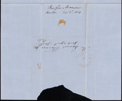 Rufus Mansur to Samuel Warner, 8 September 1851