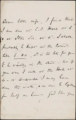 [John Biddulph Martin] autograph note to Victoria Woodhull Martin, approximately 1883-1897