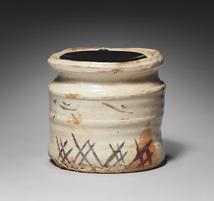 Water Container (Mizusashi) with Riverscape