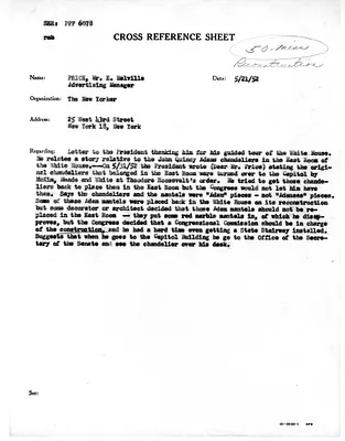 Cross Reference Memorandum