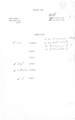 Shopping List for Social Tea