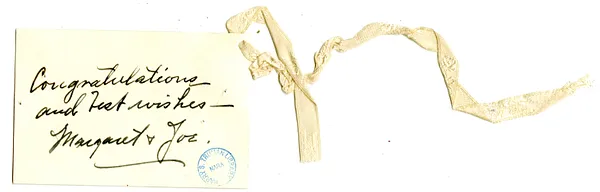 Wedding Gift Card from Margaret and Joe Story