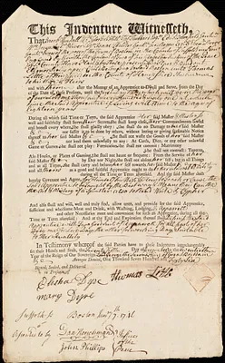 Ellenor Scolly indentured to apprentice with Thomas Little of Kingsfield, 25 December 1746