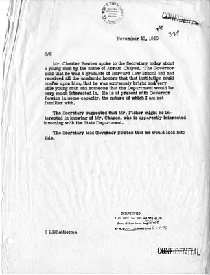Memorandum of Conversation with Secretary of State Dean Acheson and Governor Chester Bowles