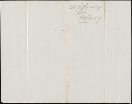 D. M. Bradley to W. A. Harrington, 4 August 1857