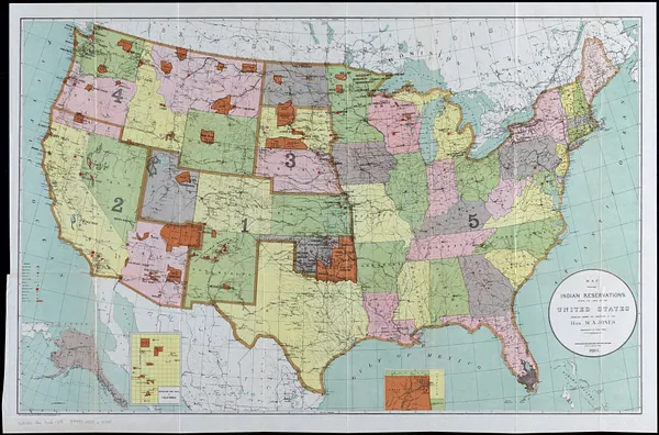 Map showing Indian reservations within the limits of the United States, 1903