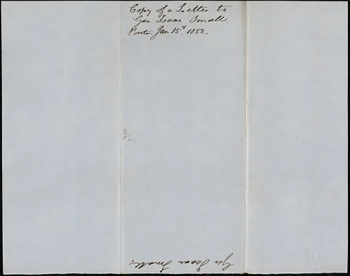 Copy of a letter from Samuel Warner to Isaac S. Small, 15 January 1852