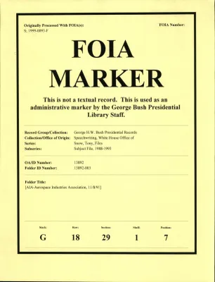 [AIA-Aerospace Industries Association, 11/8/91]
