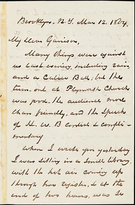 Letter from George Thompson, Brooklyn, N[ew] Y[ork], to William Lloyd Garrison, 1864 Mar[ch] 12