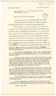 Press Release, Speech of President Harry S. Truman, Crestline, Ohio