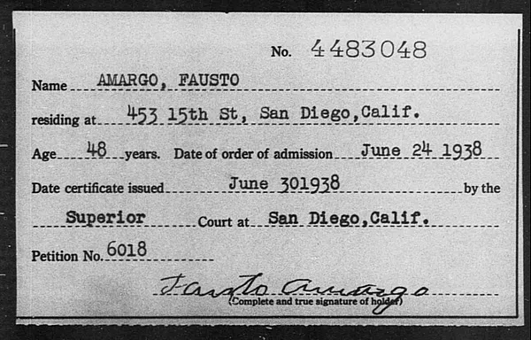 Amargo, Fausto - 1938