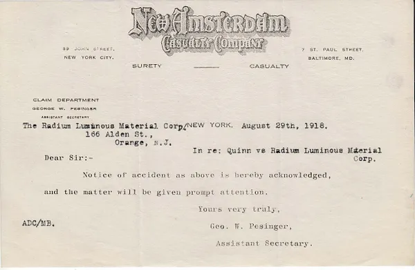 Letters Received, August 29, 1918