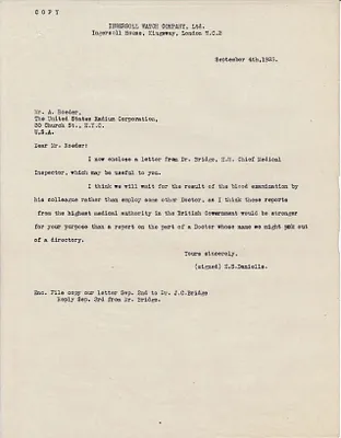 Letters Received to A. Roeder, September 4, 1925