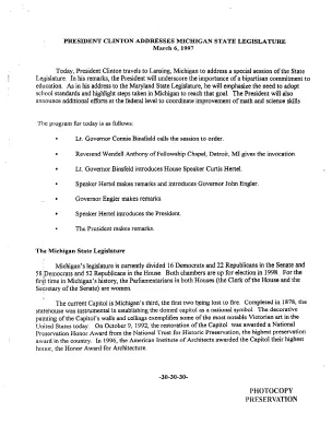 Michigan: Final Draft Documents