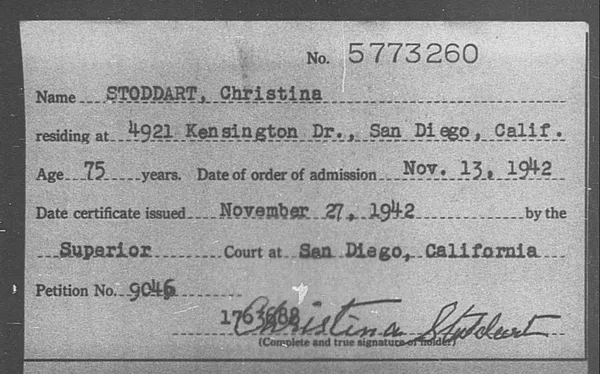 Stoddart, Christina - 1942