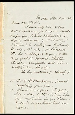 Letter from Samuel May, Boston, to Richard Davis Webb, March 21, 1861
