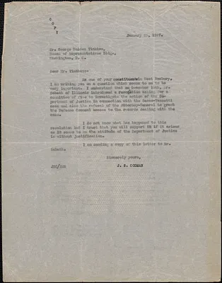 John S. Codman typed letter signed to George H. Tinkham, [Boston, Mass.?], January 25, 1927