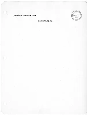 Daily Appointment Sheet for President Harry S. Truman