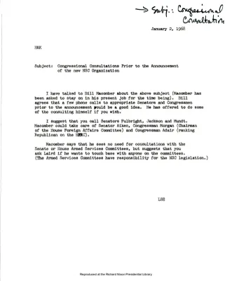 CONGRESSIONAL CONSULTATION