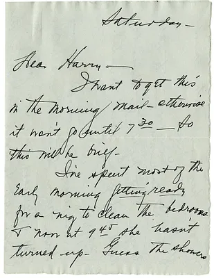 Letter from Bess W. Truman to Harry S. Truman
