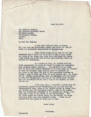 Letters Sent to Dr. Cecil K. Drinker, June 22, 1925