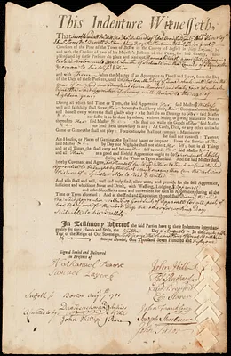 Hannah West indentured to apprentice with Israel Smith of Scituate, 5 August 1751