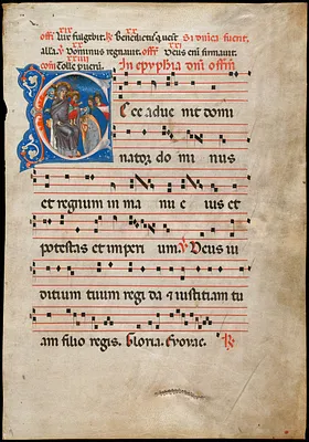 Single leaf from a 13th-century antiphonal