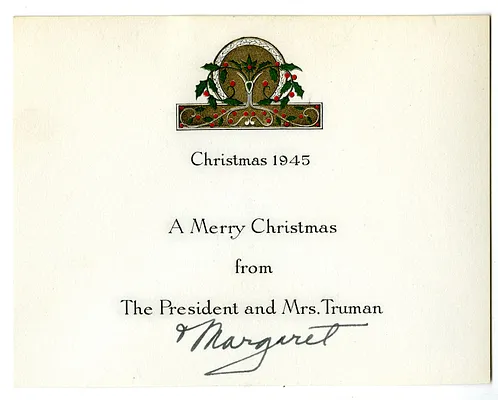 Christmas Card from President Harry S. Truman, Bess W. Truman, and Margaret Truman
