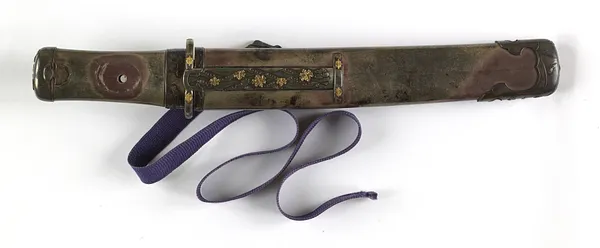 Dagger (hamidashi) with autumn flowers and mon (crests)
