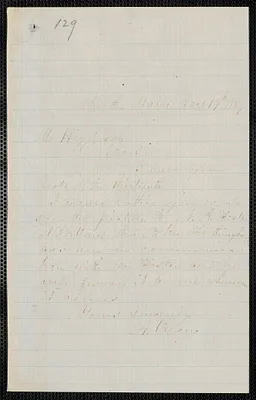 A. O'Leary autograph note signed to Thomas Wentworth Higginson, Bath, Maine, 19 December 1859